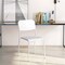 Costway Modern Dining Chairs Set of 4 with Tilted Backrest & Sturdy Metal Legs Plastic Black/White